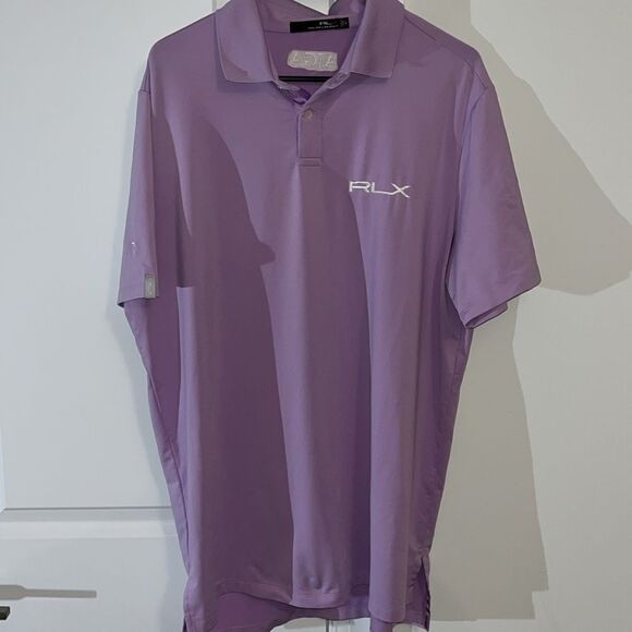 Lavender RLX Polo Ralph Lauren Timuquana CC & logos Golf polo shirt L Wyndham - Picture 1 of 5